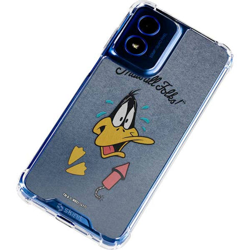Looney Tunes Daffy Duck Thats All Folks Moto G Play 4G (2024) Clear Case
