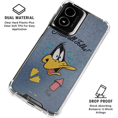 Looney Tunes Daffy Duck Thats All Folks Moto G Power 5G (2024) Clear Case