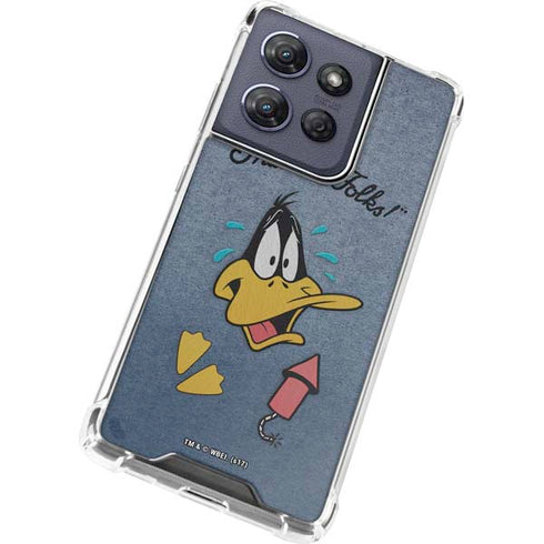 Looney Tunes Daffy Duck Thats All Folks Moto G Power 5G (2025) Clear Case