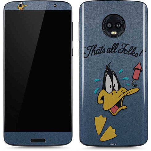 Looney Tunes Daffy Duck Thats All Folks Moto G6 Skin