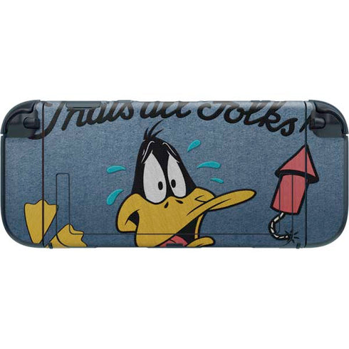 Looney Tunes Daffy Duck Thats All Folks Nintendo Switch 2 (2025) with Joy-Con Skin