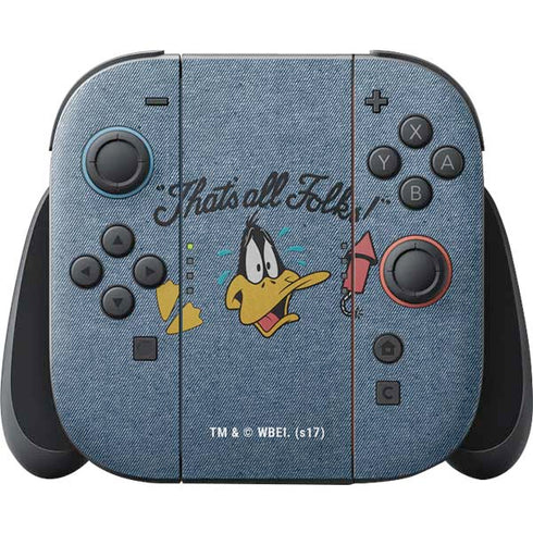 Looney Tunes Daffy Duck Thats All Folks Nintendo Switch 2 (2025) Joy-Con Controller Skin