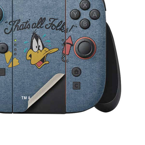 Looney Tunes Daffy Duck Thats All Folks Nintendo Switch 2 (2025) Joy-Con Controller Skin