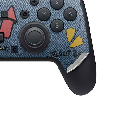 Looney Tunes Daffy Duck Thats All Folks Nintendo Switch 2 (2025) Pro Controller Skin