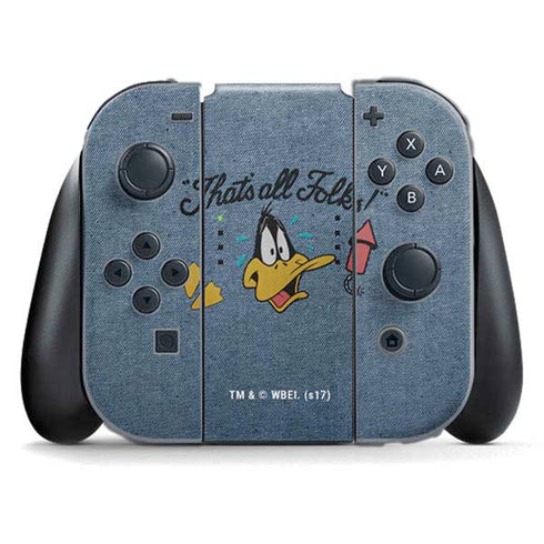 Looney Tunes Daffy Duck Thats All Folks Nintendo Switch (2017-2021) Joy-Con Controller Skin