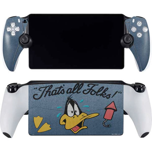 Looney Tunes Daffy Duck Thats All Folks PlayStation Portal Remote Player Skin