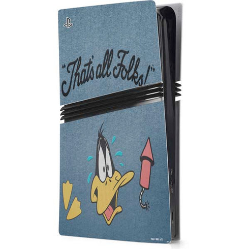 Looney Tunes Daffy Duck Thats All Folks PS5 Pro Console Skin