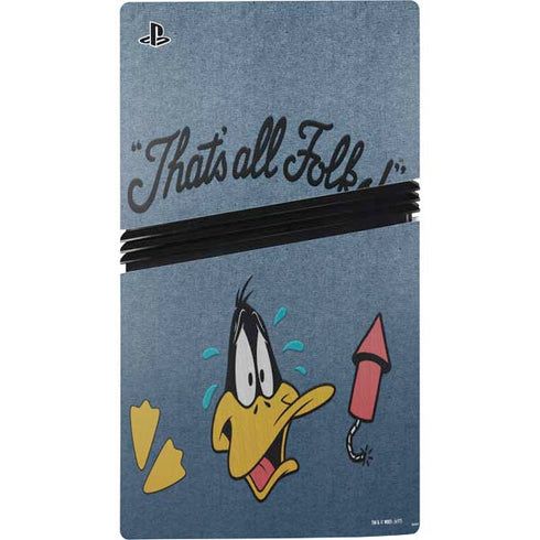 Looney Tunes Daffy Duck Thats All Folks PS5 Pro Console Skin