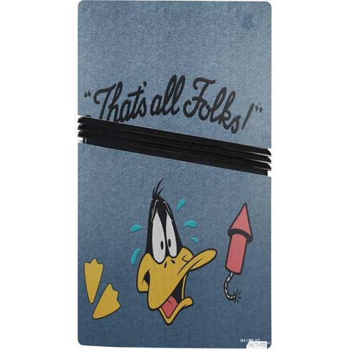 Looney Tunes Daffy Duck Thats All Folks PS5 Pro Console Skin
