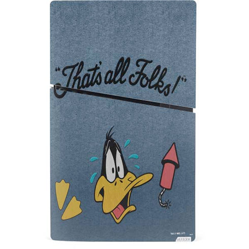 Looney Tunes Daffy Duck Thats All Folks PS5 Slim Digital Edition Console Skin