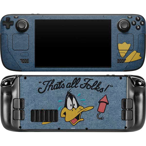 Looney Tunes Daffy Duck Thats All Folks Steam Deck Handheld Gaming Computer OLED Skin