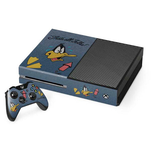Looney Tunes Daffy Duck Thats All Folks Xbox One Console and Controller Bundle Skin