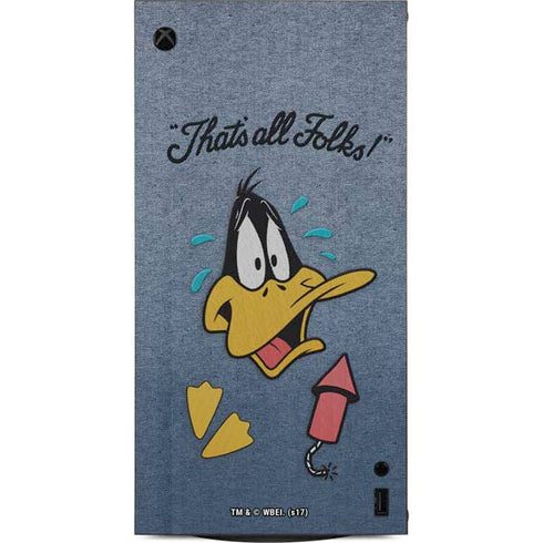 Looney Tunes Daffy Duck Thats All Folks XBox Series X Digital Edition Console Skin