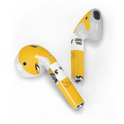 Looney Tunes Daffy Duck Yellow Stripes Apple AirPods Skin