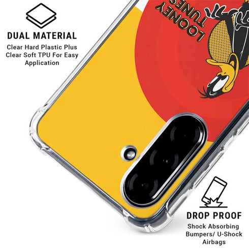 Looney Tunes Daffy Duck Yellow Stripes Galaxy A36 5G Clear Case