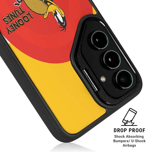 Looney Tunes Daffy Duck Yellow Stripes Galaxy S25 Plus Kickstand Case