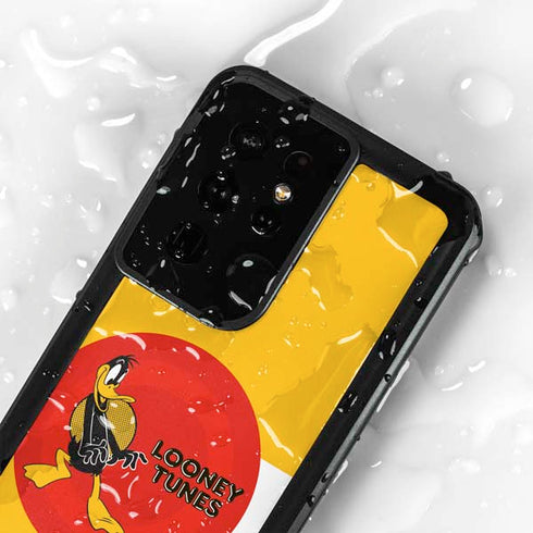 Looney Tunes Daffy Duck Yellow Stripes Galaxy S24 Ultra Waterproof Case