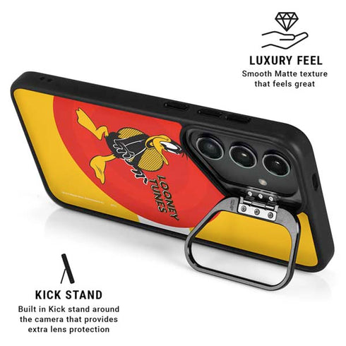Looney Tunes Daffy Duck Yellow Stripes Galaxy S26 Kickstand Case