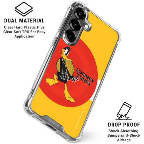 Looney Tunes Daffy Duck Yellow Stripes Galaxy S26 Plus Clear Case