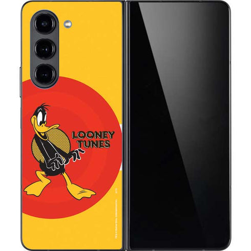 Looney Tunes Daffy Duck Yellow Stripes Galaxy Z Fold5 5G Skin