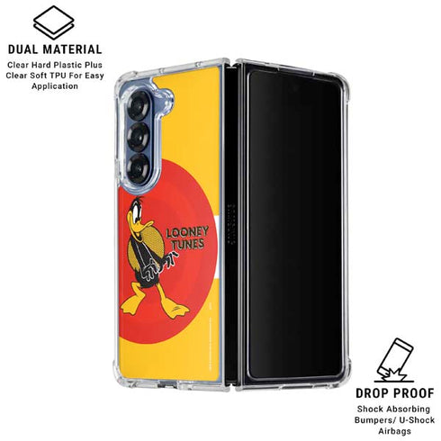 Looney Tunes Daffy Duck Yellow Stripes Galaxy Z Fold6 Clear Case