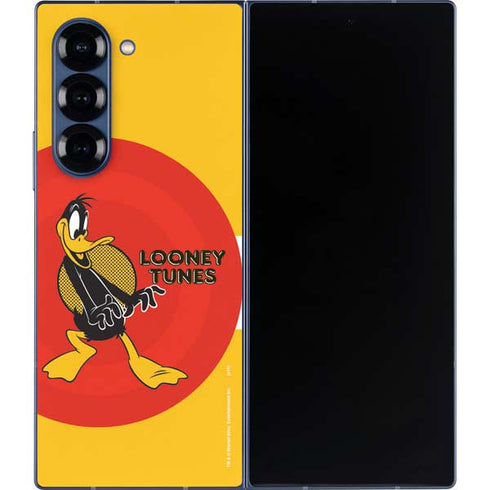 Looney Tunes Daffy Duck Yellow Stripes Galaxy Z Fold6 Skin