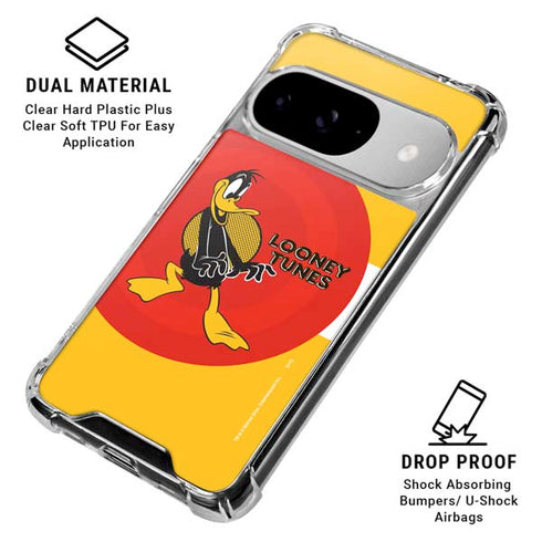 Looney Tunes Daffy Duck Yellow Stripes Google Pixel 10 Clear Case