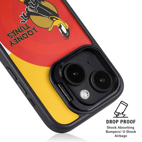 Looney Tunes Daffy Duck Yellow Stripes iPhone 14 Plus Kickstand Case