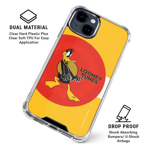 Looney Tunes Daffy Duck Yellow Stripes iPhone 15 Clear Case