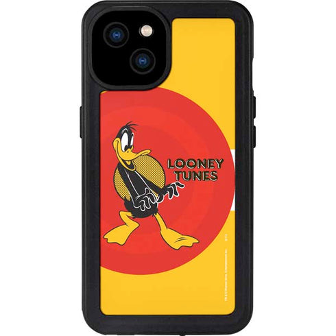 Looney Tunes Daffy Duck Yellow Stripes iPhone 15 Plus Waterproof Case