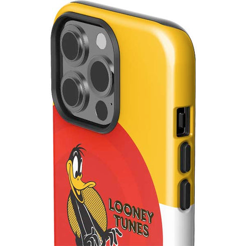 Looney Tunes Daffy Duck Yellow Stripes iPhone 15 Pro Impact Case