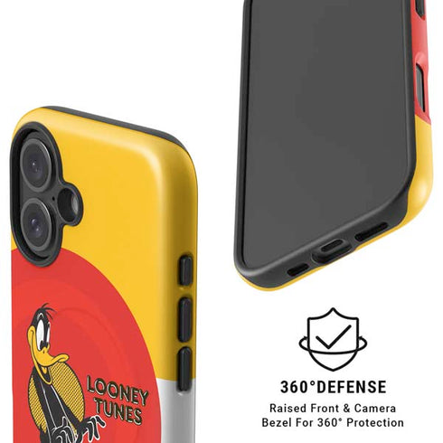 Looney Tunes Daffy Duck Yellow Stripes iPhone 16 Magsafe Impact Case