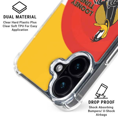 Looney Tunes Daffy Duck Yellow Stripes iPhone 16 Plus MagSafe Case