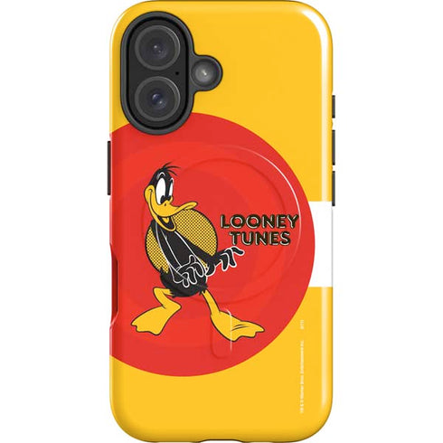 Looney Tunes Daffy Duck Yellow Stripes iPhone 16 Plus Magsafe Impact Case