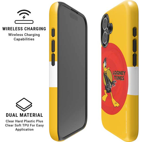 Looney Tunes Daffy Duck Yellow Stripes iPhone 16 Plus Magsafe Impact Case