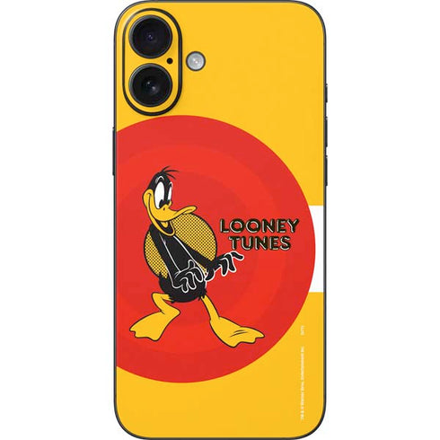 Looney Tunes Daffy Duck Yellow Stripes iPhone 16 Plus Skin