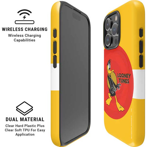 Looney Tunes Daffy Duck Yellow Stripes iPhone 16 Pro Magsafe Impact Case