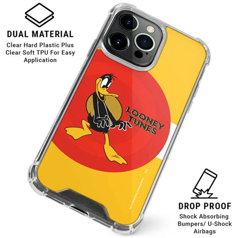 Looney Tunes Daffy Duck Yellow Stripes iPhone 16 Pro Max Clear Case