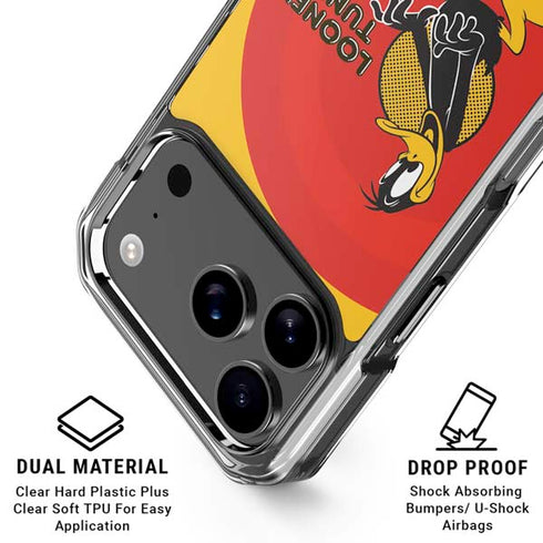 Looney Tunes Daffy Duck Yellow Stripes iPhone 18 Pro Clear Case