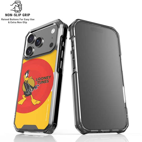 Looney Tunes Daffy Duck Yellow Stripes iPhone 18 Pro Clear Case