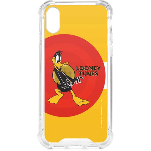 Looney Tunes Daffy Duck Yellow Stripes iPhone XS Clear Case