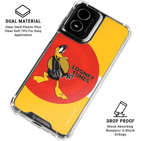 Looney Tunes Daffy Duck Yellow Stripes Moto G Power 5G (2024) Clear Case