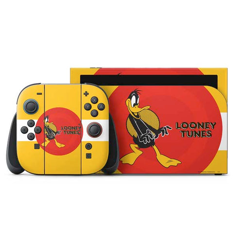 Looney Tunes Daffy Duck Yellow Stripes Nintendo Switch 2 (2025) with Joy-Con Skin