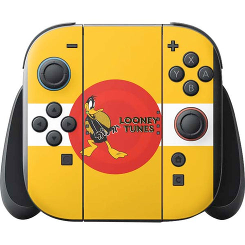 Looney Tunes Daffy Duck Yellow Stripes Nintendo Switch 2 (2025) with Joy-Con Skin
