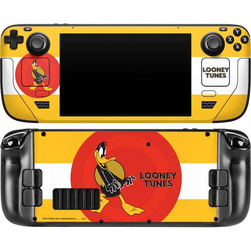 Looney Tunes Daffy Duck Yellow Stripes Steam Deck Handheld Gaming Computer OLED Skin