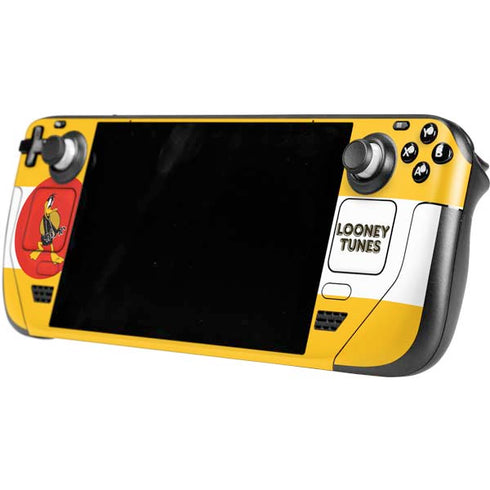 Looney Tunes Daffy Duck Yellow Stripes Steam Deck Handheld Gaming Computer OLED Skin