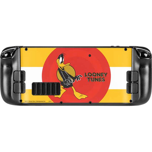 Looney Tunes Daffy Duck Yellow Stripes Steam Deck Handheld Gaming Computer OLED Skin