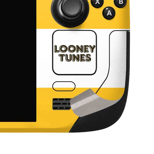 Looney Tunes Daffy Duck Yellow Stripes Steam Deck Handheld Gaming Computer OLED Skin