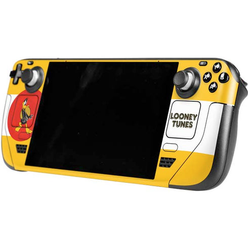 Looney Tunes Daffy Duck Yellow Stripes Steam Deck Handheld Gaming Computer Skin