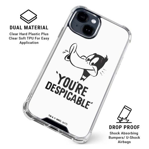 Looney Tunes Daffy Duck Youre Despicable iPhone 15 Clear Case